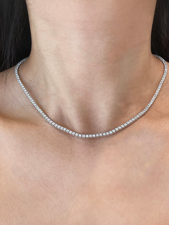 Lab 8.09ct 16.5inches DiamondTennis Necklace