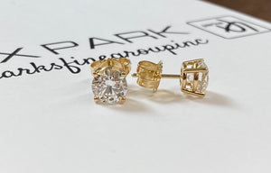 2.08 CT LAB Yellow Gold Studs