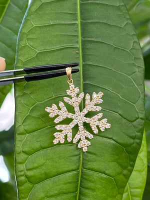 *Premade* 18k 1.77 CT Lab Yellow Snowflake Pendant