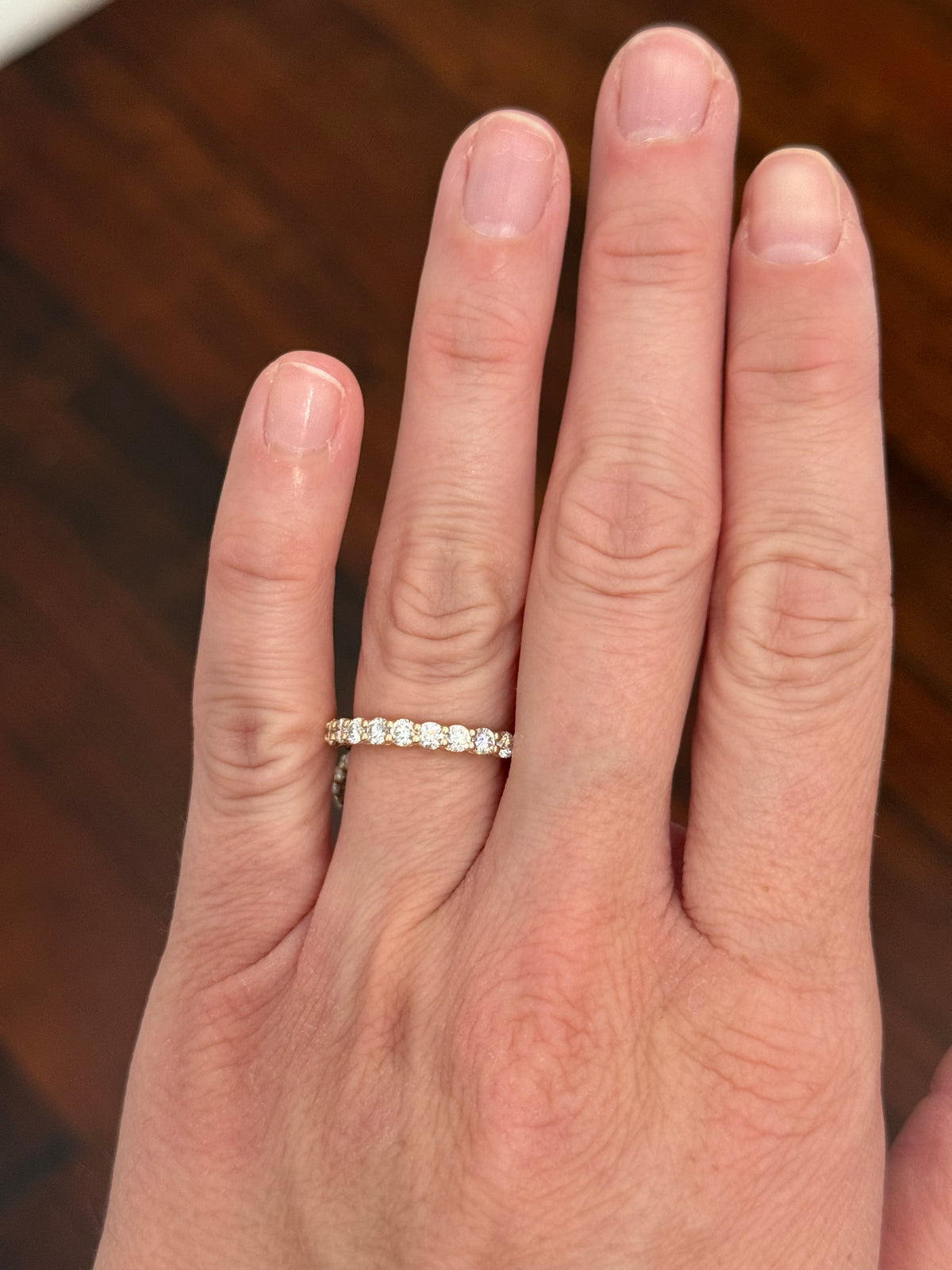 Yellow gold oval and round lab diamond ring and band set. Center stone is 6.58cts
