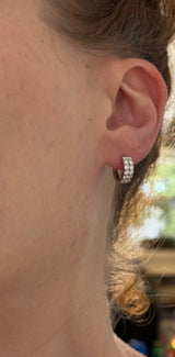12.2mm white gold 0.91ct lab diamond hoop earrings