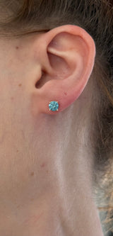 IGI certified blue lab diamond stud earrings