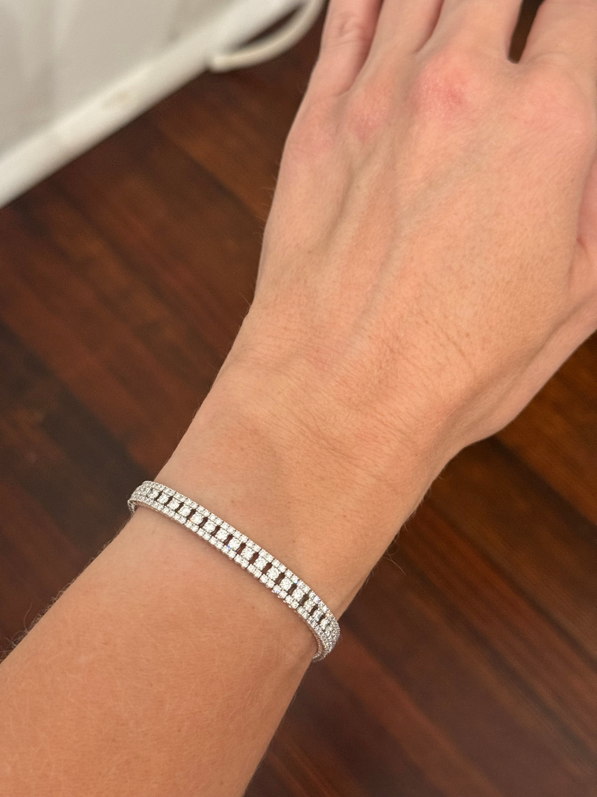 White gold 5.66cts lab diamond bracelet