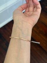 Rose gold white and black natural diamond flex bracelet