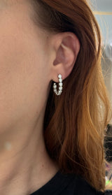 White gold 3.16ct lab diamond open back hoop earrings