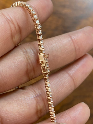 2.23 CT 7 inches Rose Tennis Bracelet