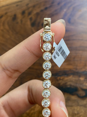 7.60 CT LAB 6.5 INCHES YELLOW BEZEL TENNIS BRACELET