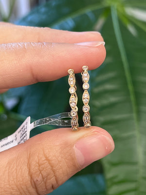 14k 0.15 ctw Yellow Hoops Earrings