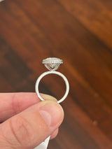 White gold oval lab diamond ring