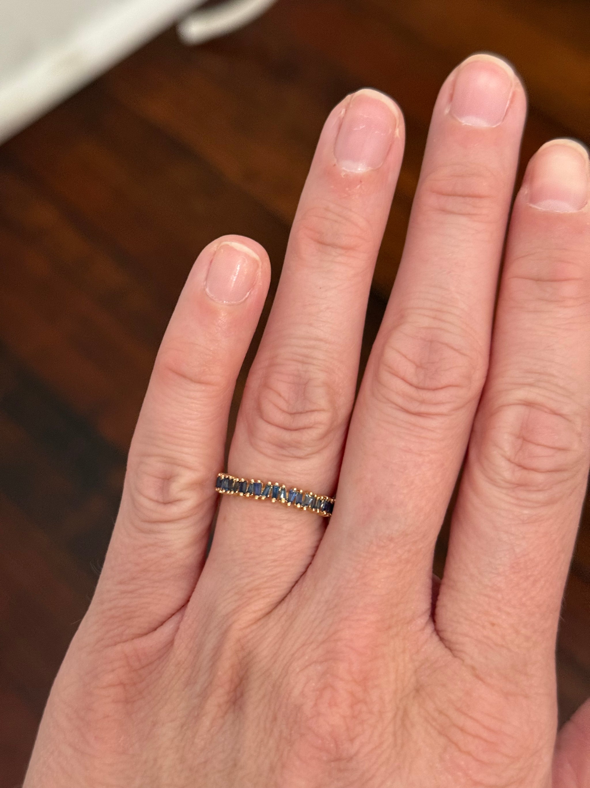 Yellow gold sapphire band