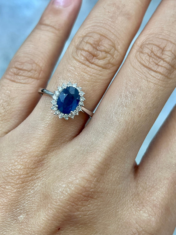 14k 0.27 ctw Diamond with  1.45 ct Gemstone Ring
