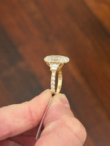 IGI certified oval and trapezoid and round lab diamond ring. Center stone is 6.52cts