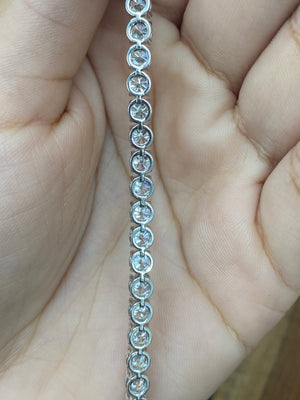 9.2CT Lab 7inches White Gold Tennis Bracelet