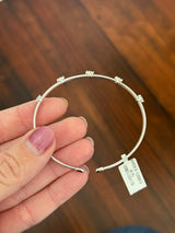 White gold 0.685ct natural diamond flex cuff