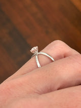White gold 0.66ct pink lab diamond ring