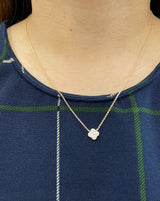 0.50 cttw Round Lab Diamond White or Yellow Clover Pendant