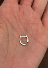 White gold 0.25ct marquise lab diamond oval hoop earrings