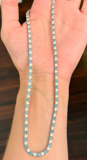16.67 ct Blue and White Lab Diamonds Tennis Necklace