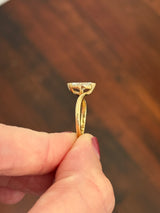 Yellow gold marquise lab diamond ring