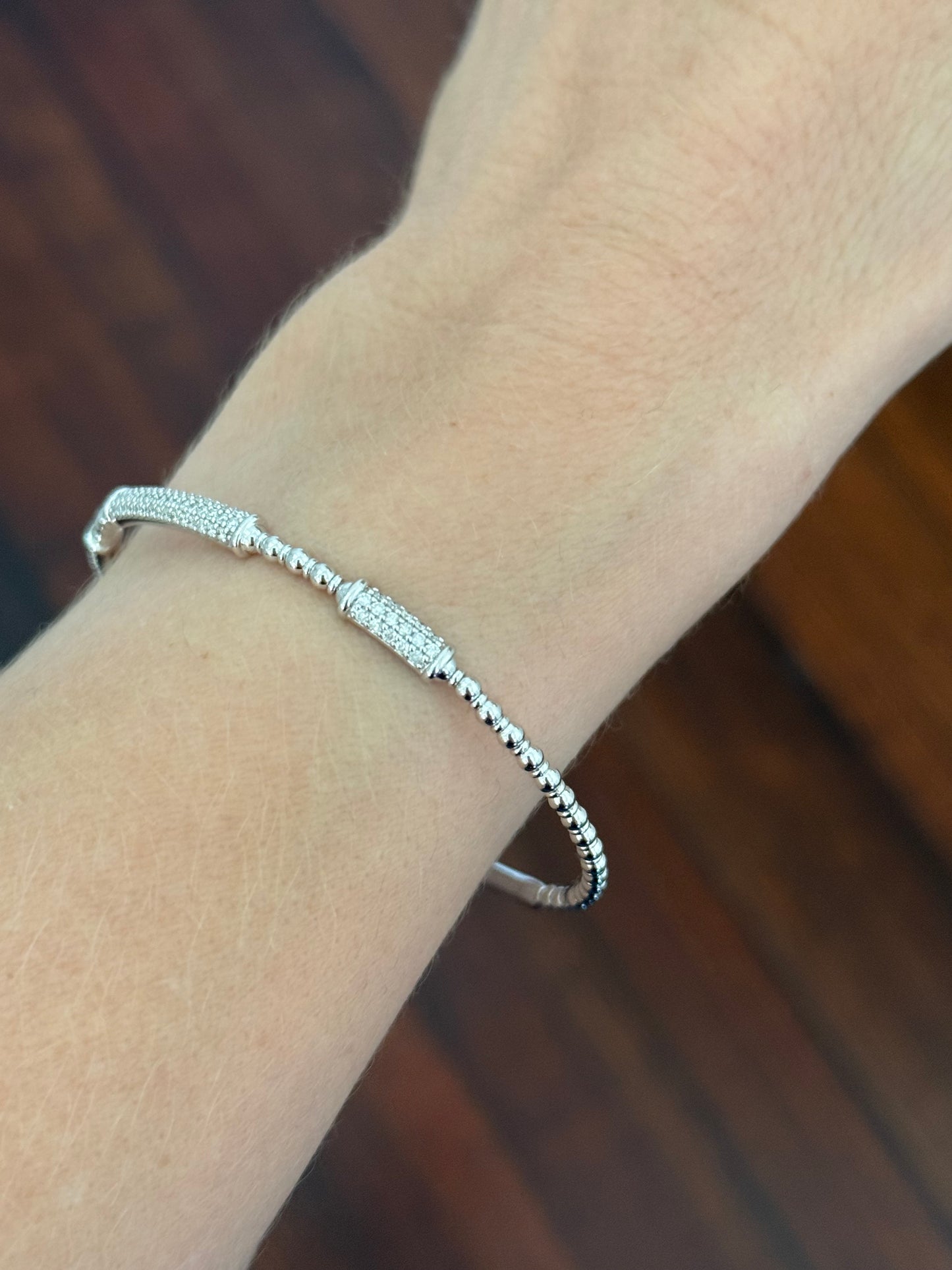White gold 0.535cts natural diamond flex bracelet