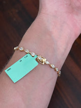Yellow gold bezel set 7.2ct marquise natural diamond bracelet