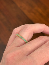 Size 7 yellow gold 1.22ct baguette emerald eternity band