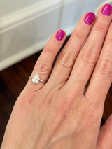White gold 1ct pear shaped lab diamond ring