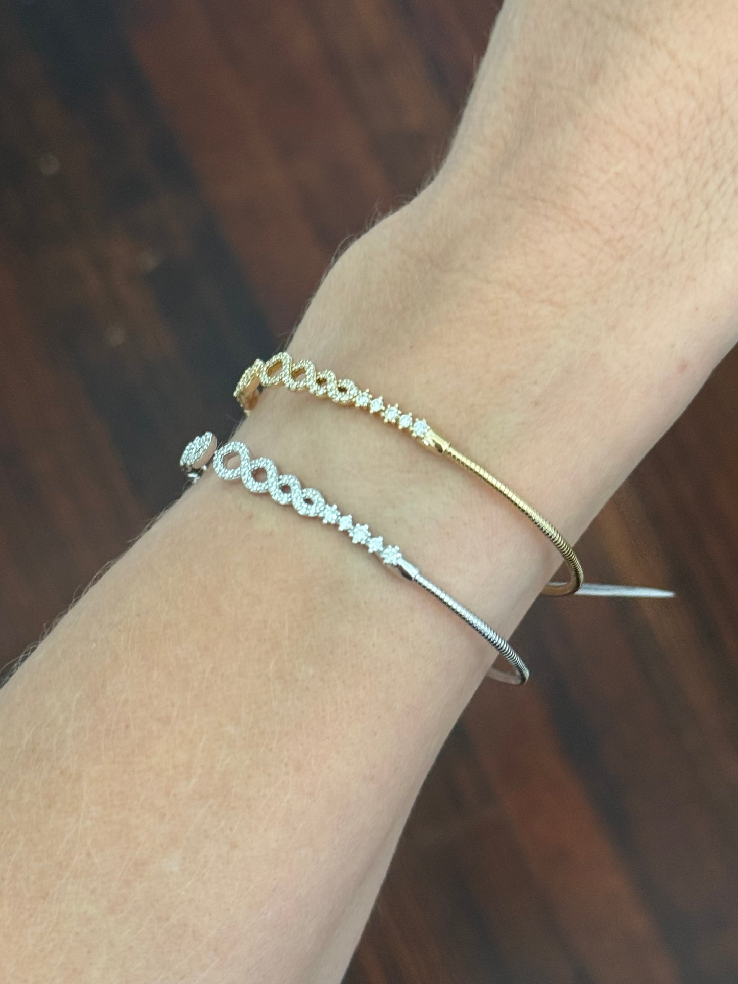 Natural diamond flex bracelets