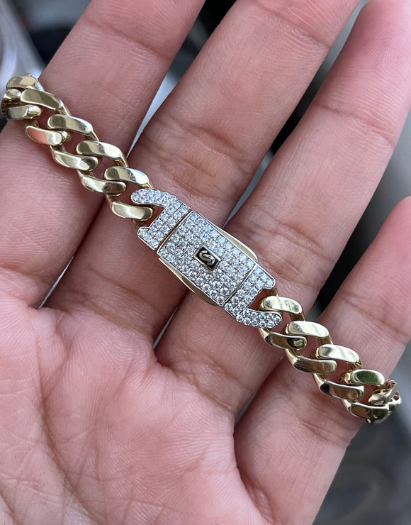 0.73 cttw 7.5 inches 14k Gold Cuban Link Bracelet