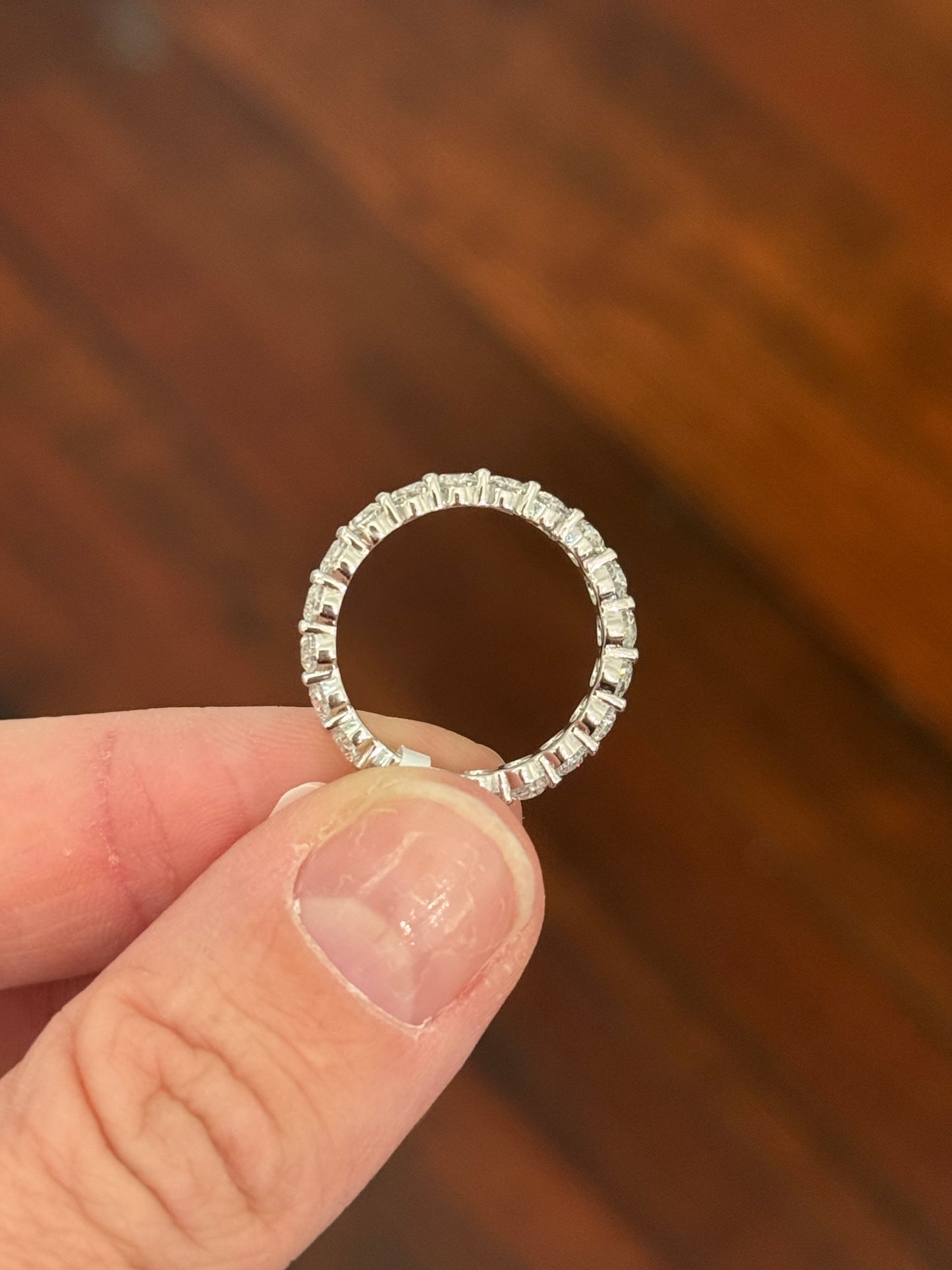 White gold 3.05ct oval lab diamond eternity band