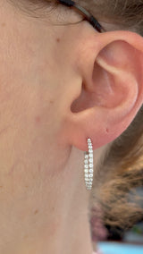 21.9mm white gold 0.99ct lab diamond inside out hoop earrings