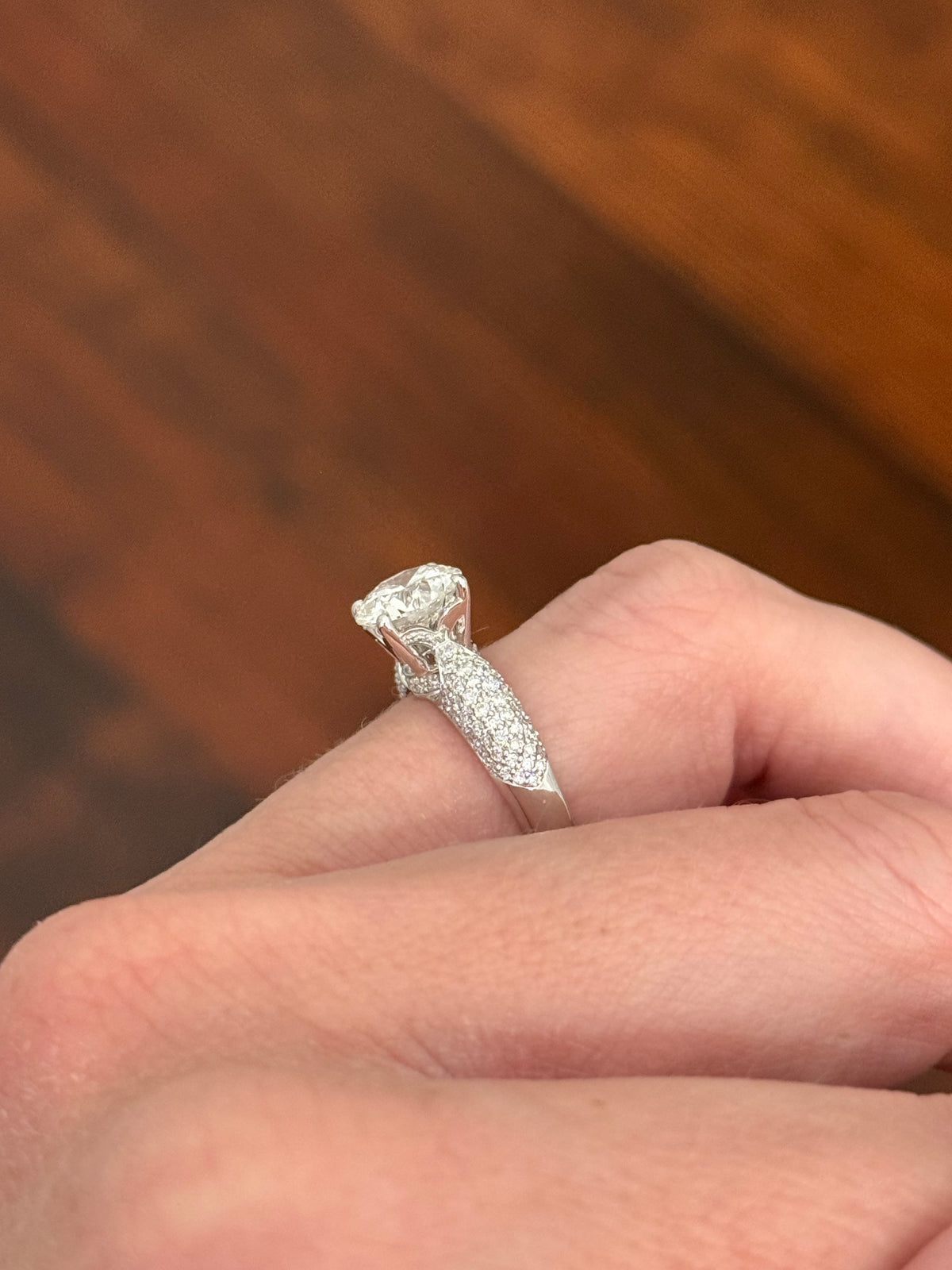 White gold lab diamond ring