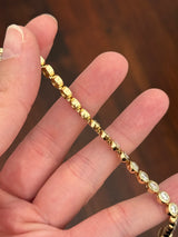Yellow gold bezel set 8.65ct lab diamond tennis bracelet