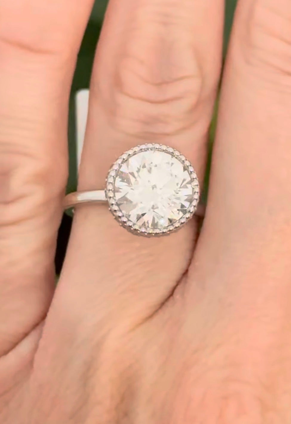 IGI certified lab diamond ring. Center stone is 3.74cts