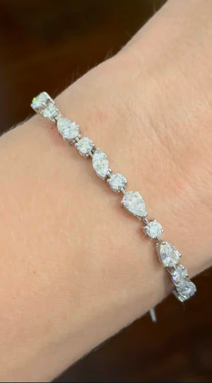 7.90 ct Marquise, Pear shape and round lab diamond tenni bracelet