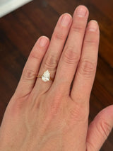 Yellow gold 2.04ct pear shaped lab diamond ring
