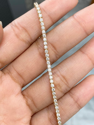 2.22 CT Lab 7 Inches Yellow Tennis Bracelet