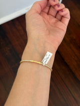 Yellow gold 2ct natural diamond round flex bracelet