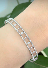 White gold 0.35ct natural diamond flex bracelet