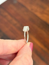 White gold pear shape lab diamond band