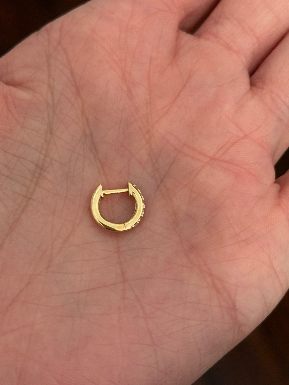 10.4mm yellow gold 0.19ct lab diamond hoop earrings