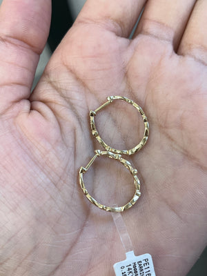 14k 0.15 ctw Yellow Hoops Earrings