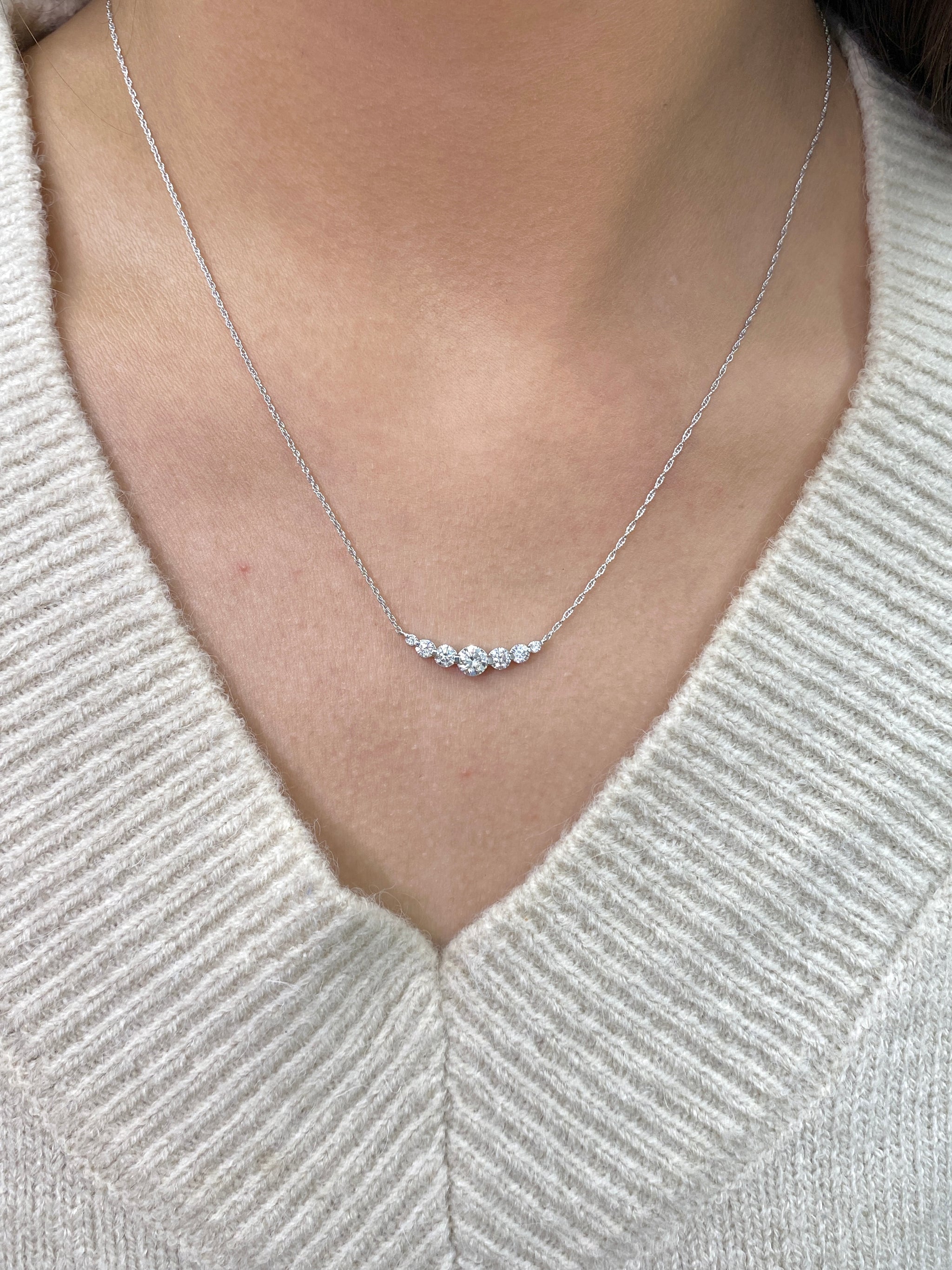 1 ct Lab-Grown Diamond Sterling Silver Necklace