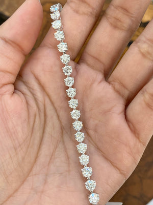 12.53 CT Lab 7 Inches 3 Prongs Tennis Bracelet