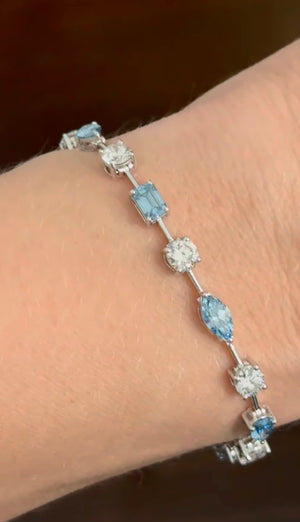 7.69 CTW White gold mixed shape bracelet