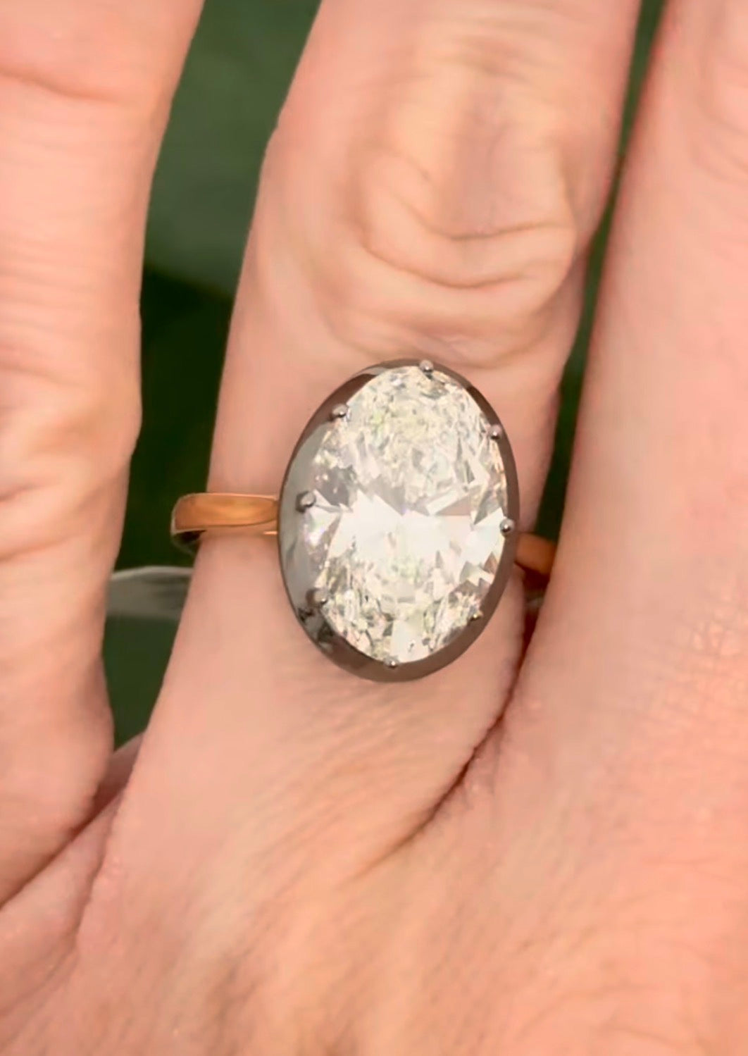 IGI certified 5.56ct oval lab diamond ring