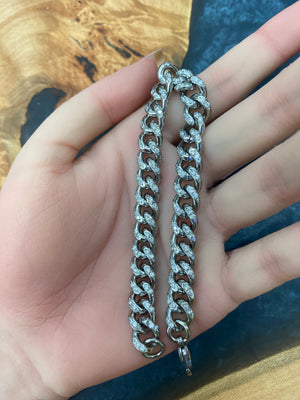 1.85 CT 8 INCHES STAINLESS STEEL CUBIN CHAIN