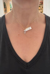 White gold 0.52ct lab diamond cross pendant