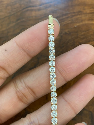 6.25 CT Lab 7 Inches Yellow Tennis Bracelet