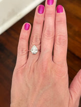 White gold 2.5ct IGI certified pear shape lab diamond ring